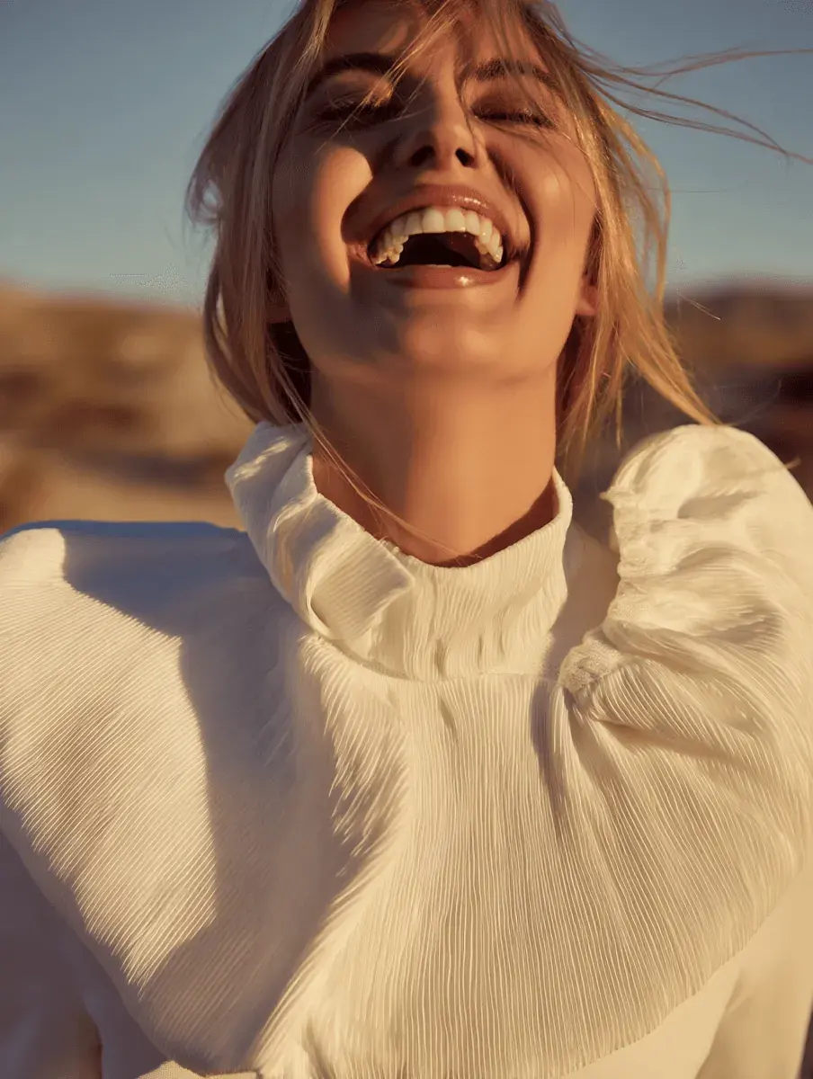 Portrait of satisfied client